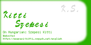 kitti szepesi business card